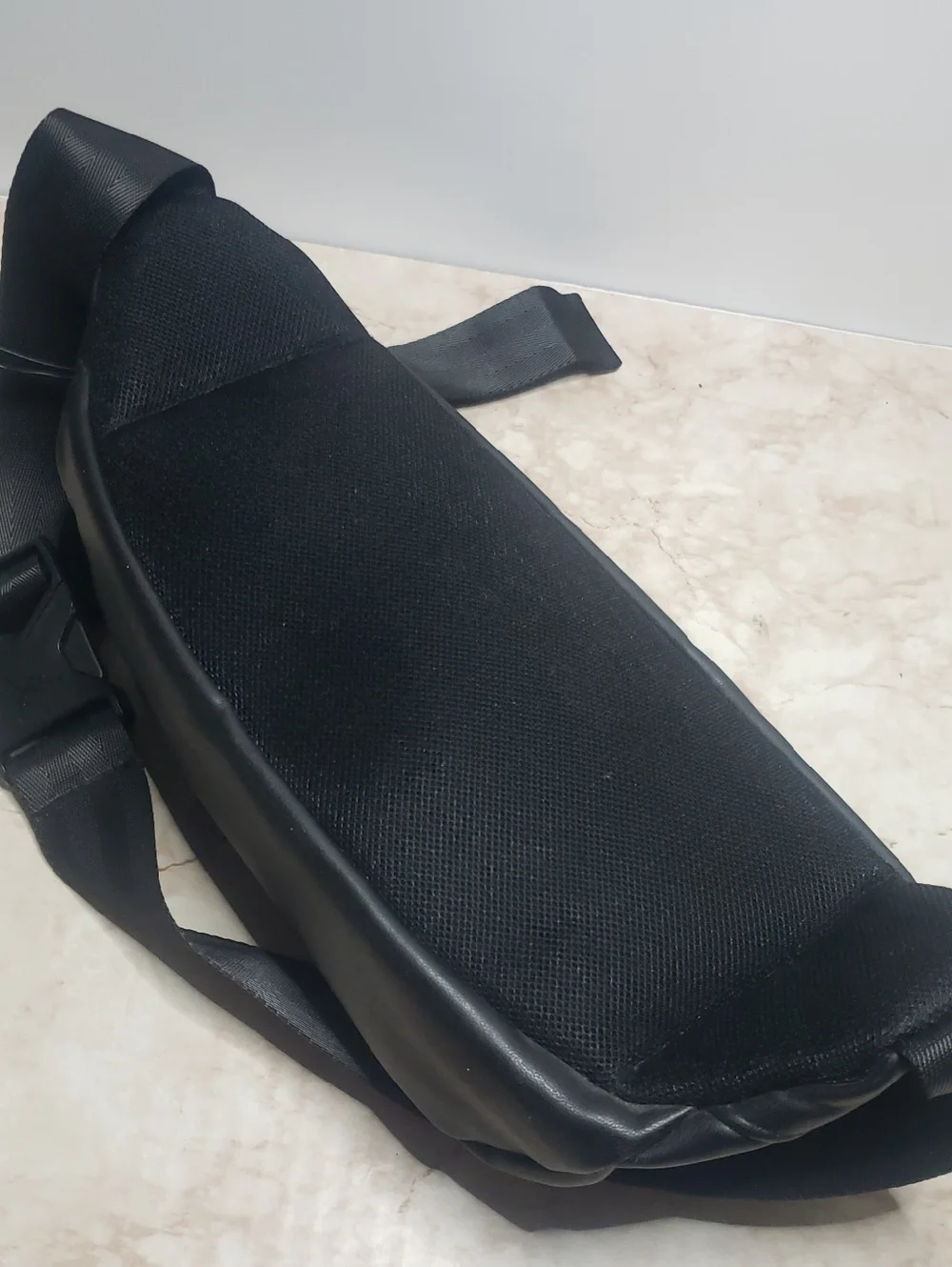 Jordan Black Faux Leather Crossbody Waist Bag Unisex